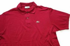 画像3: 70s フランス製 CHEMISE LACOSTE ラコステ ワンポイント コットン 鹿の子 ポロシャツ ワインレッド 6★135 (3)