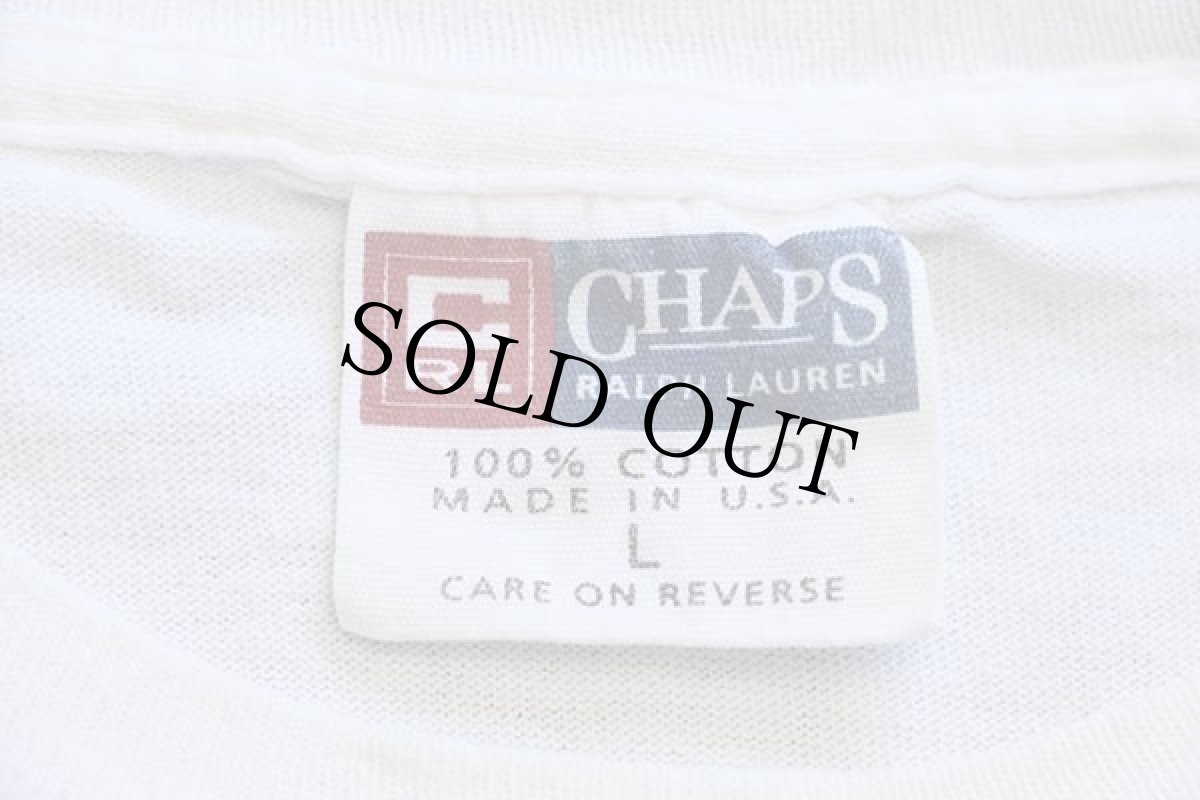 画像4: 90s USA製 CHAPS RALPH LAUREN 96 ラルフローレン 両面プリント コットンTシャツ 生成り L (4)