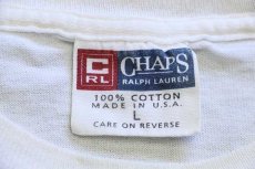 画像4: 90s USA製 CHAPS RALPH LAUREN 96 ラルフローレン 両面プリント コットンTシャツ 生成り L (4)