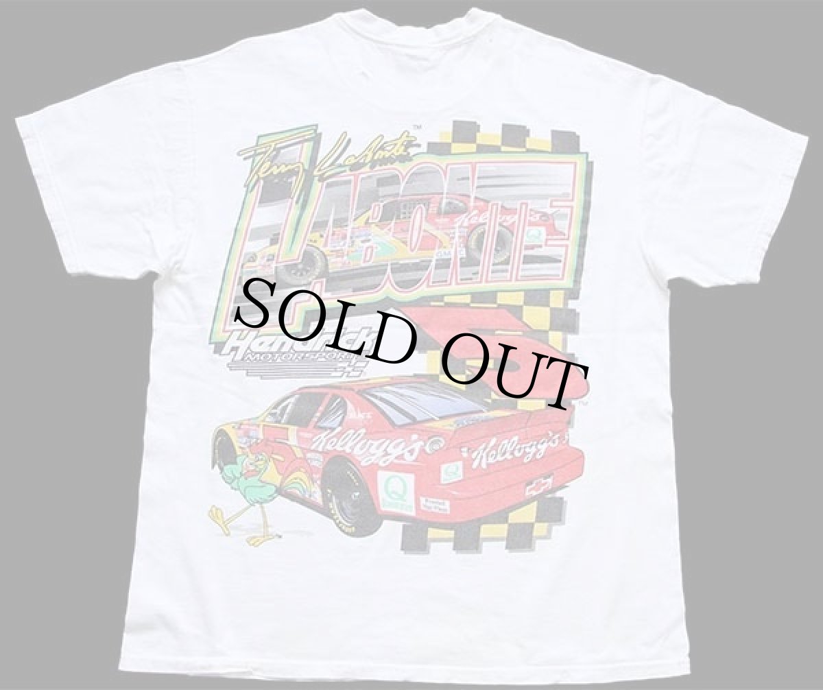 画像3: 90s Hanes NASCAR Kellogg's CORN FLAKES Racing 両面プリント コットンTシャツ 白 L (3)