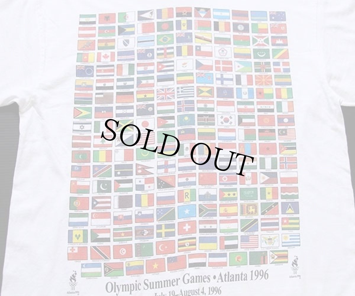 画像5: 90s Hanes Atlanta 1996 OLYMPICオリンピック 国旗 両面プリント コットンTシャツ 白 L (5)