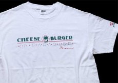 画像1: 90s USA製 CHEESE BURGER IN PARADISE Maui コットンTシャツ 白 L (1)