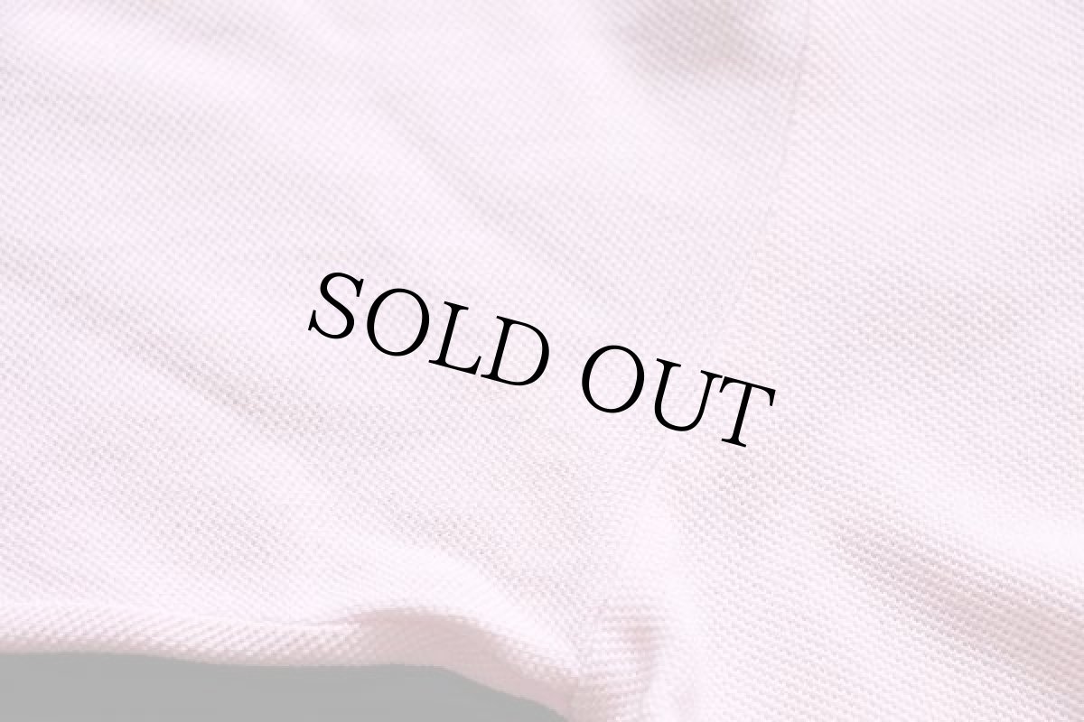 画像7: 70s フランス製 CHEMISE LACOSTE ラコステ ワンポイント コットン 鹿の子 長袖ポロシャツ ピンク 3★67 (7)
