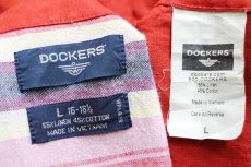 画像4: 00s DOCKERSドッカーズ 無地 半袖 リネン×コットンシャツ 朱色 L (4)