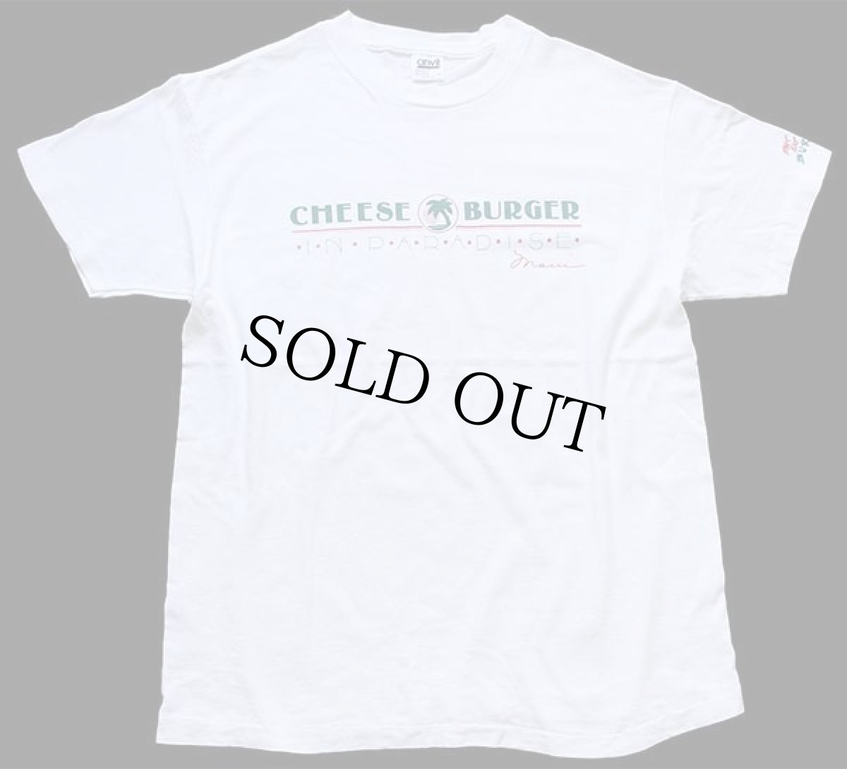 画像2: 90s USA製 CHEESE BURGER IN PARADISE Maui コットンTシャツ 白 L (2)