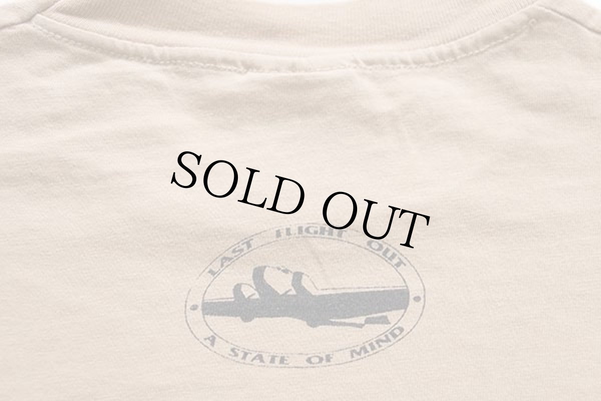 画像5: 90s USA製 Hanes A LINDBERGH'S LOCKHEED-SIRUS WITH PONTOONS 水上機 染み込みプリント コットンTシャツ 薄茶 M (5)