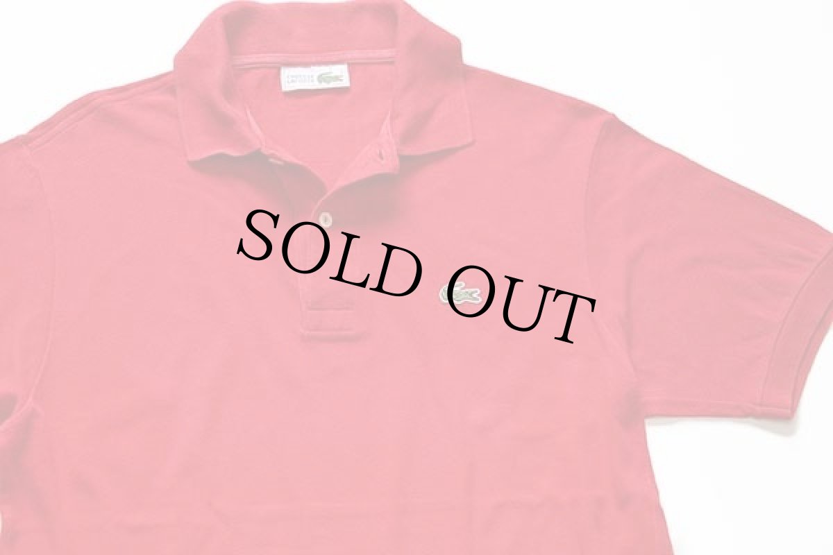 画像3: 70s フランス製 CHEMISE LACOSTE ラコステ ワンポイント コットン 鹿の子 ポロシャツ 赤 3★134 (3)