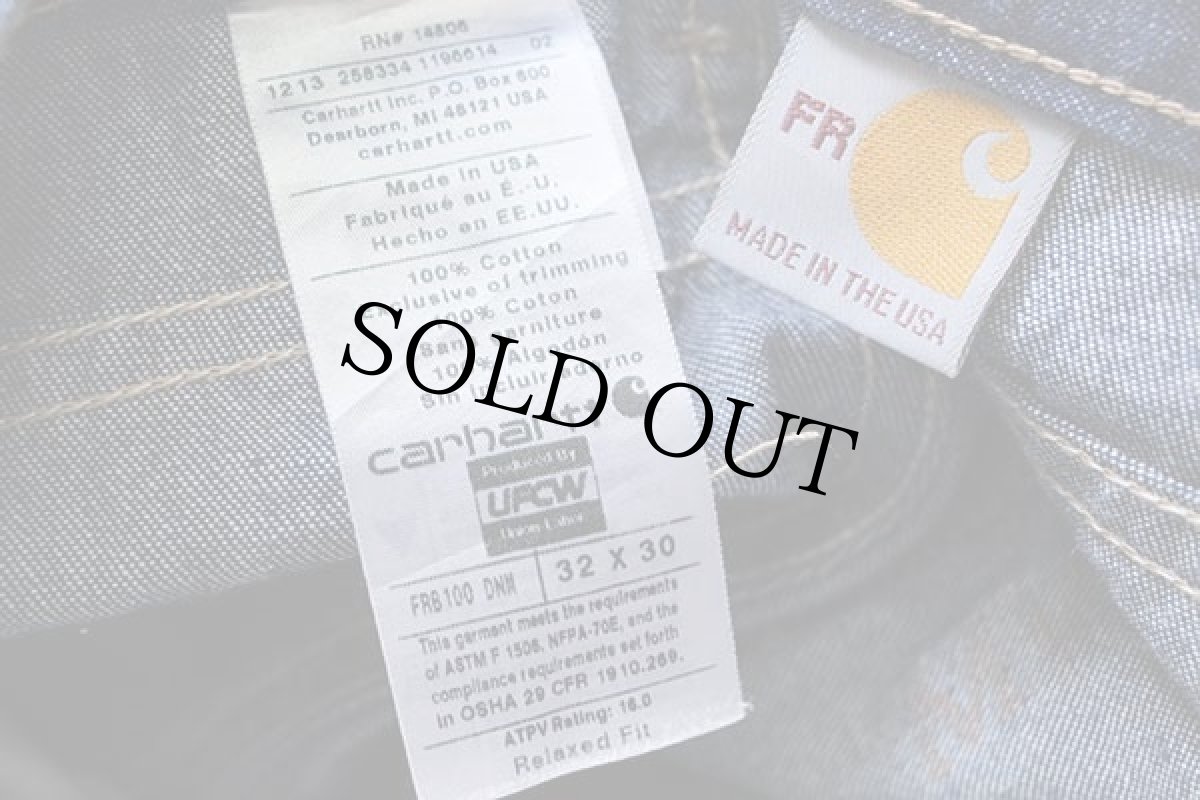 画像6: USA製 carharttカーハート FR デニムパンツ w32 L30 (6)