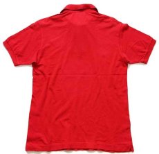 画像2: 70s フランス製 CHEMISE LACOSTE ラコステ ワンポイント コットン 鹿の子 ポロシャツ 赤 3★134 (2)