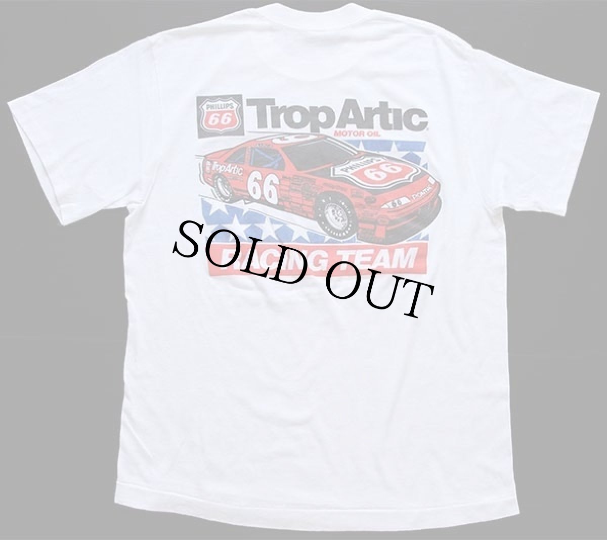 画像1: 80s USA製 NASCAR PHILLIPS 66 Trop Artic MOTOR OIL RACING TEAM PONTIAC Tシャツ 白 XL (1)