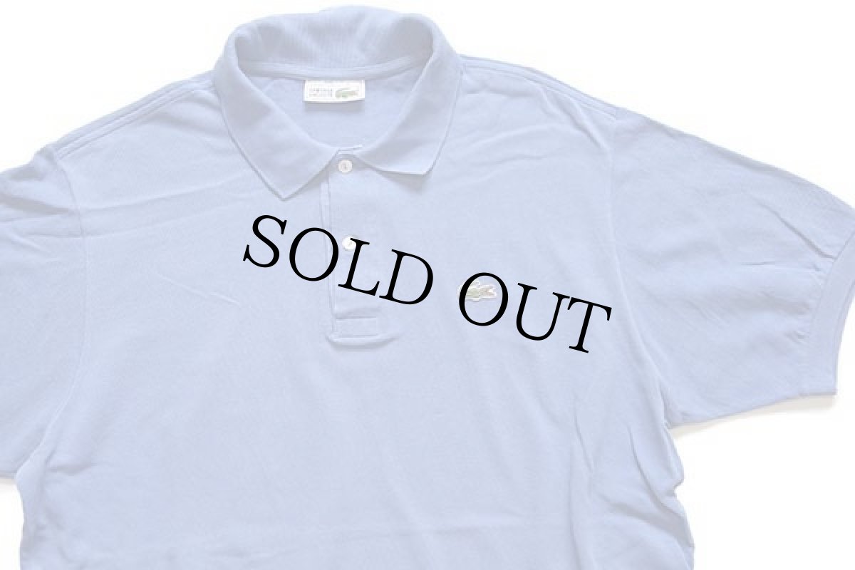 画像3: 70s フランス製 CHEMISE LACOSTE ラコステ ワンポイント コットン 鹿の子 ポロシャツ スカイブルー 6★139 (3)