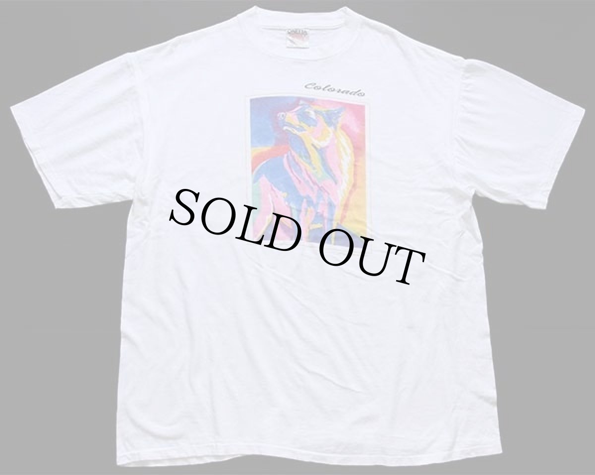画像2: 90s Colorado ドッグ アート コットンTシャツ 白 XL (2)