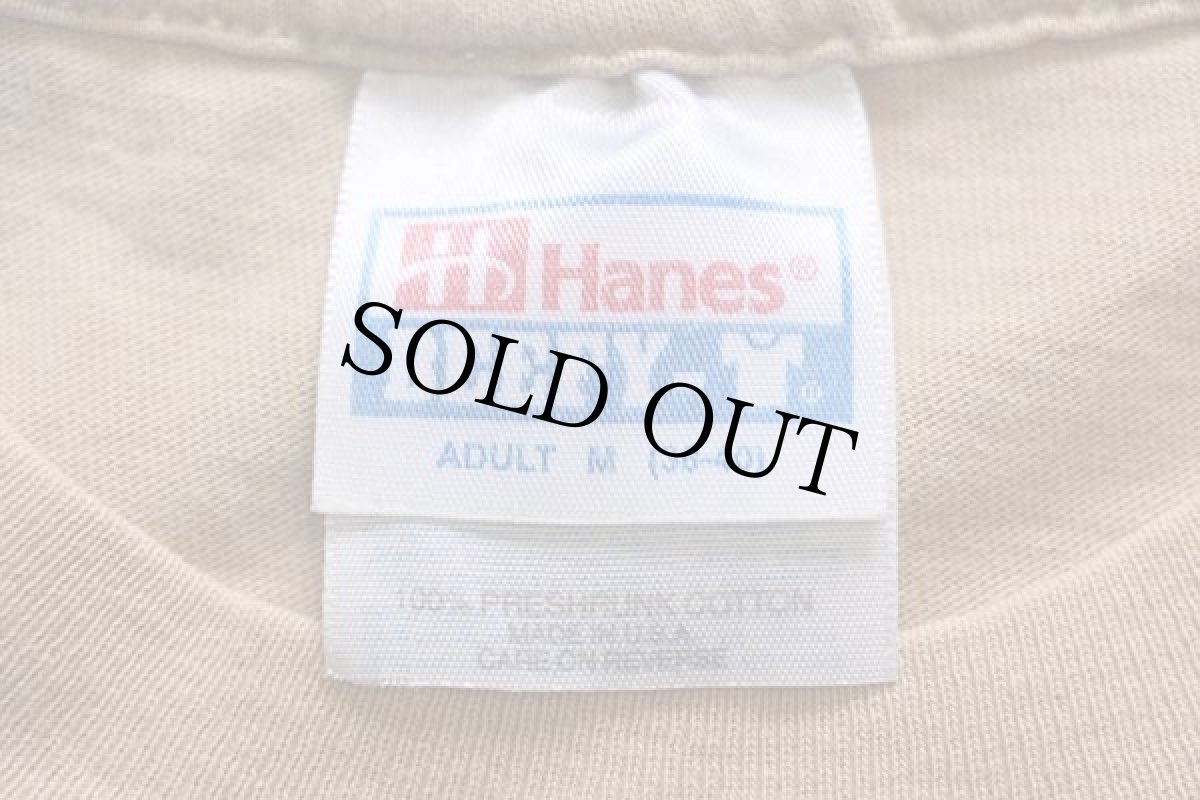 画像4: 90s USA製 Hanes A LINDBERGH'S LOCKHEED-SIRUS WITH PONTOONS 水上機 染み込みプリント コットンTシャツ 薄茶 M (4)