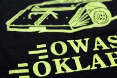 画像4: 80s USA製 76 R/C SPEEDWAY OWASSO OKLAHOMA 両面 蛍光プリント Tシャツ 黒 L (4)