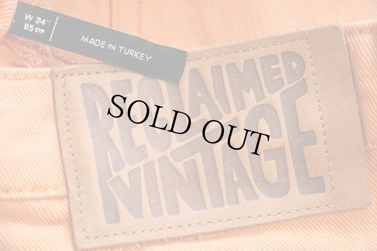 画像6: トルコ製 RECLAIMED VINTAGE テーパード カラーデニムパンツ オレンジ w34 (6)