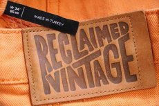 画像6: トルコ製 RECLAIMED VINTAGE テーパード カラーデニムパンツ オレンジ w34 (6)