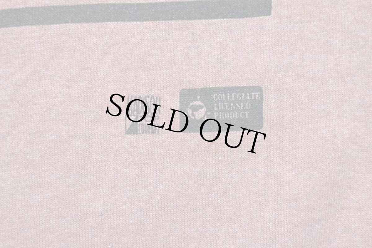 画像4: 90s MICHIGAN STATE SPARTANS ひび割れプリント ツートン 切り替え スウェット 赤茶×マスタード (4)