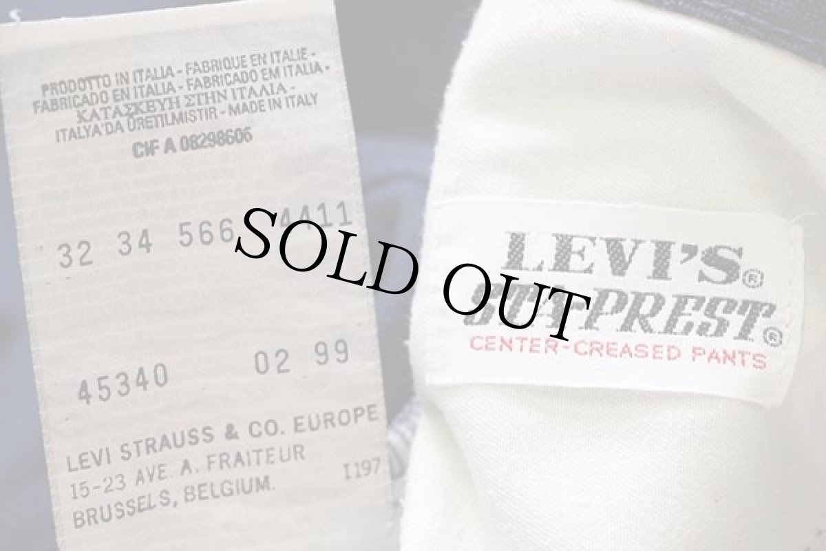 画像6: 90s イタリア製 Levi'sリーバイス 566 STA-PRESTスタプレ ツイルパンツ 紺 w32 L34★ユーロ (6)