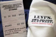 画像6: 90s イタリア製 Levi'sリーバイス 566 STA-PRESTスタプレ ツイルパンツ 紺 w32 L34★ユーロ (6)