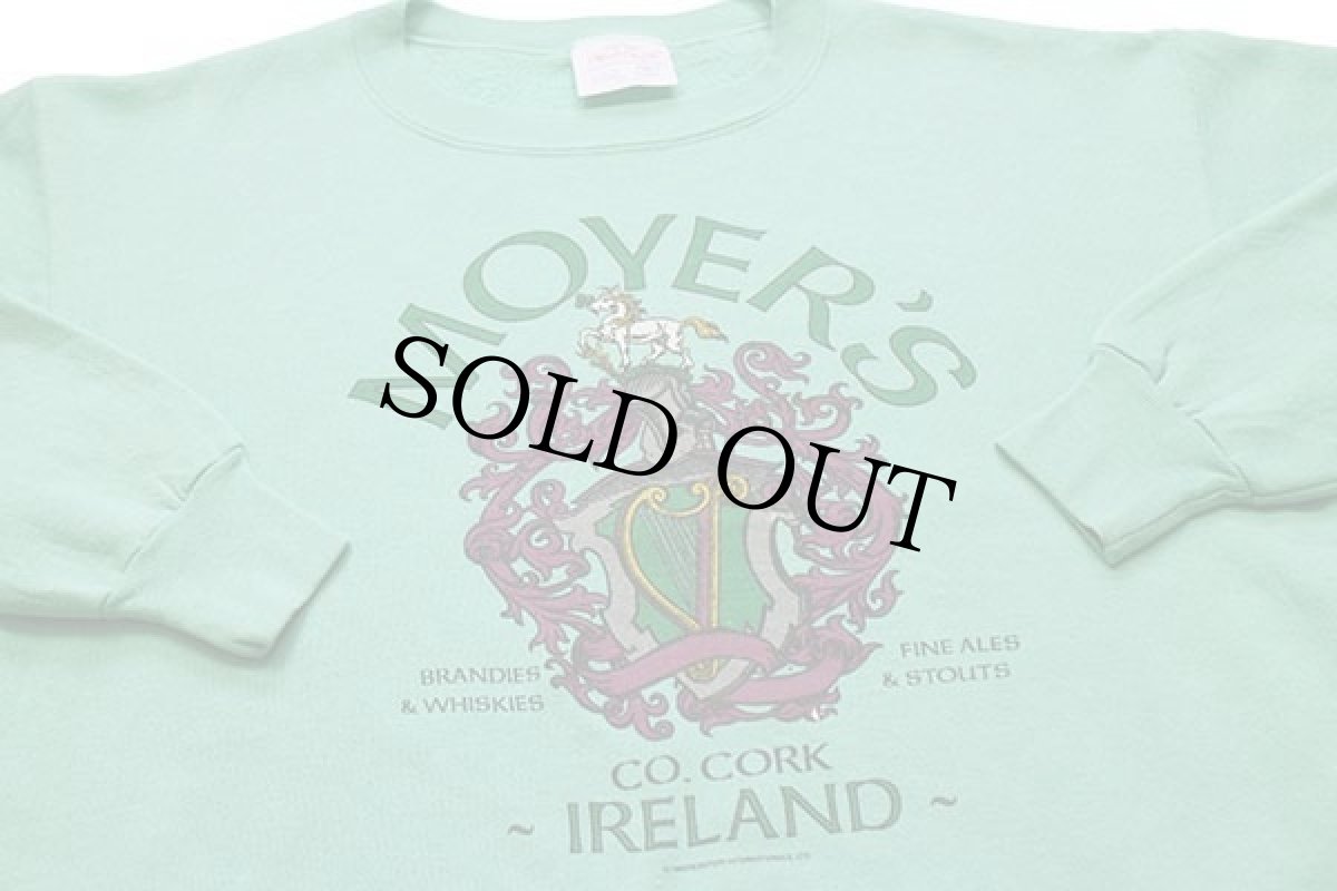 画像3: 80s USA製 Healthknit MOYER'S IRELAND スウェット ライトグリーン L (3)