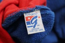 画像4: 90s USA製 NFL NEW YORK GIANTS 刺繍 レイヤード タートルネック リブライン スウェット 青×赤 M (4)