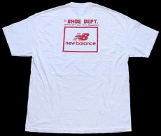 画像3: 00s new balanceニューバランス SHOE DEPT ロゴ 両面プリント コットンTシャツ 白 XL (3)