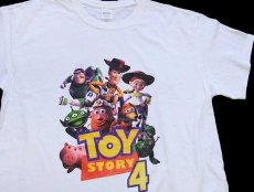 画像1: TOY STORYトイストーリー 4 ウッディ バズライトイヤー コットンTシャツ 白 L (1)