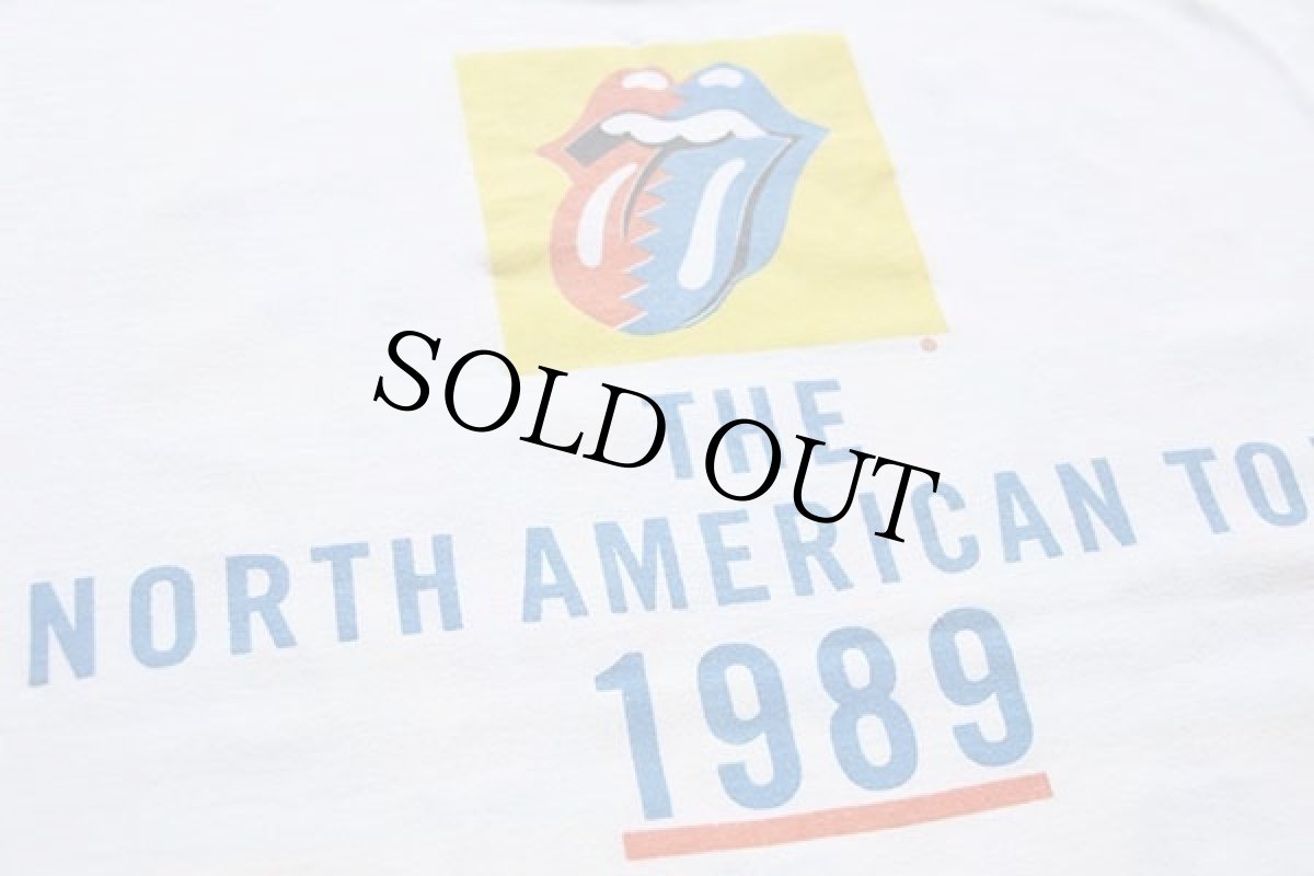 画像4: 80s USA製 The Rolling Stones ローリングストーンズ THE NORTH AMERICAN TOUR 1989 バンドTシャツ 白 L (4)