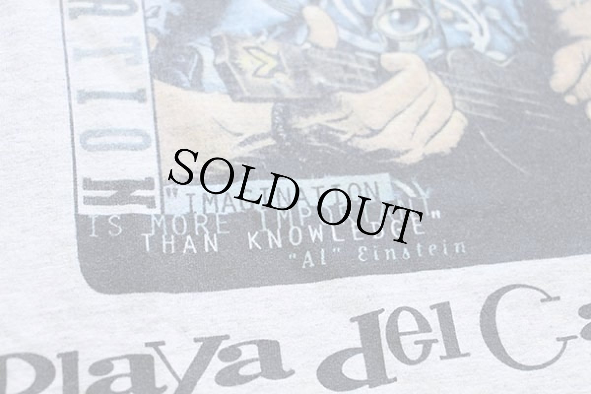 画像5: 00s Playa del Carmen Albert Einsteinアインシュタイン IMAGINATION アート コットンTシャツ オートミール M★偉人 (5)