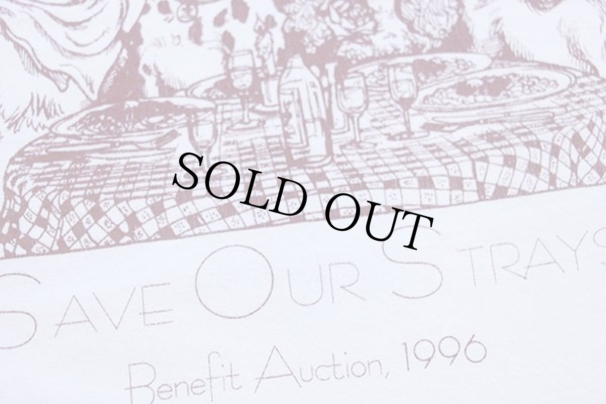 画像5: 90s USA製 Evening In Italy SAVE OUR STRAYS ドッグ 両面プリント アート コットンTシャツ 白 XL (5)