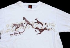 画像1: 90s USA製 Disneyディズニー THE LION KING ライオンキング THE BROADWAY MUSICAL 両面プリント コットンTシャツ 生成り L (1)