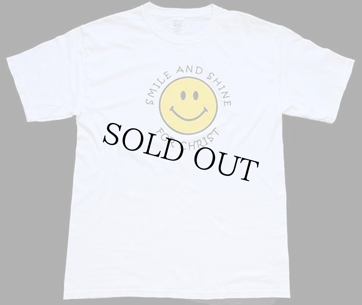 画像2: 00s SMILE AND SHINE FOR CHRIST スマイル コットンTシャツ 白 L (2)