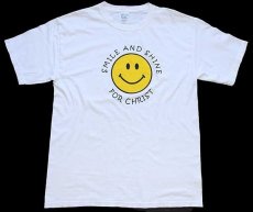 画像2: 00s SMILE AND SHINE FOR CHRIST スマイル コットンTシャツ 白 L (2)