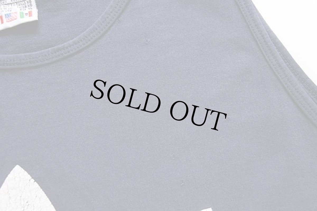 画像6: 90s USA製 adidasアディダス トレフォイル ビッグロゴ 両面ひび割れプリント コットン タンクトップ 紺 XL (6)