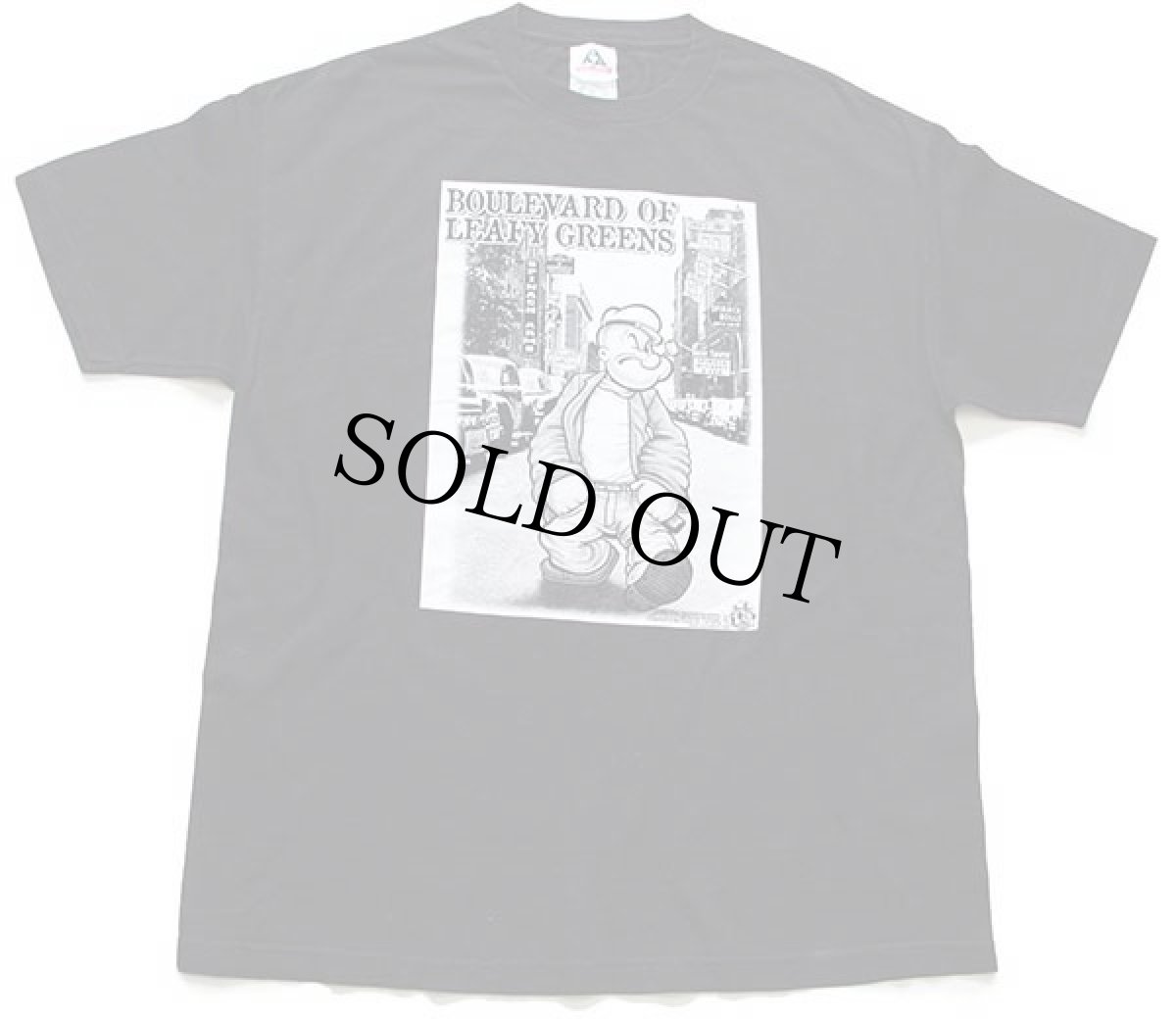 画像2: 00s POPEYEポパイ BOULEVARD OF LEAFY GREENS コットンTシャツ 黒 XL (2)