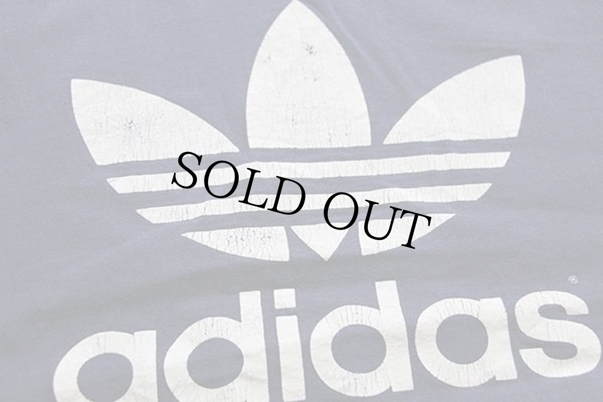 画像4: 90s USA製 adidasアディダス トレフォイル ビッグロゴ 両面ひび割れプリント コットン タンクトップ 紺 XL (4)