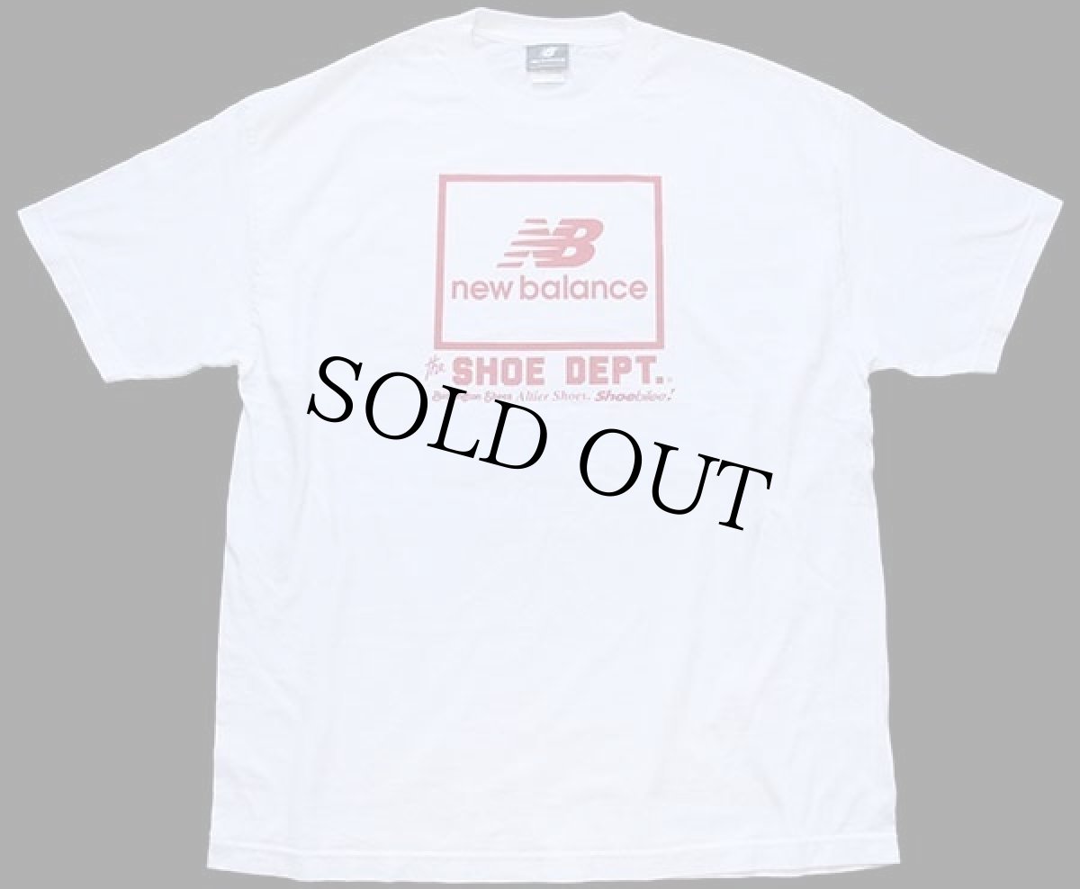 画像2: 00s new balanceニューバランス SHOE DEPT ロゴ 両面プリント コットンTシャツ 白 XL (2)