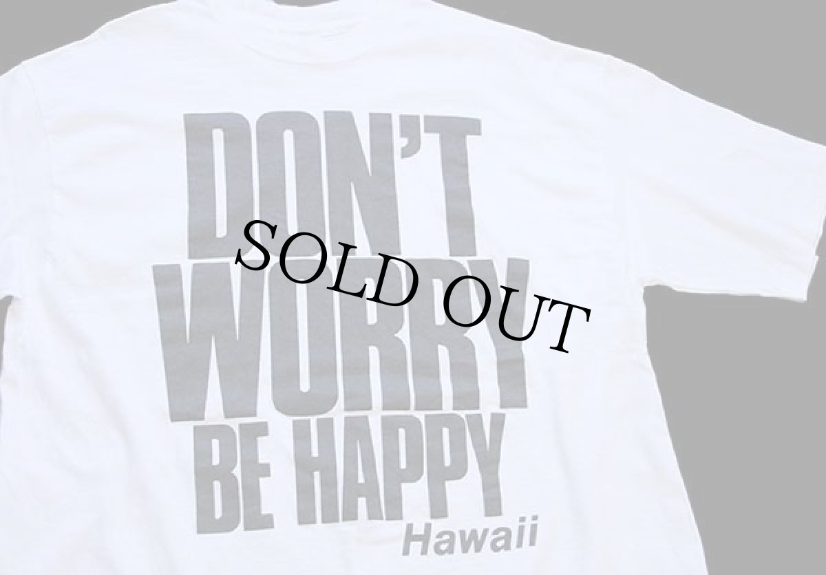 画像1: 90s USA製 Hanes DON'T WORRY BE HAPPY Hawaii メッセージ コットンTシャツ 白 XL (1)