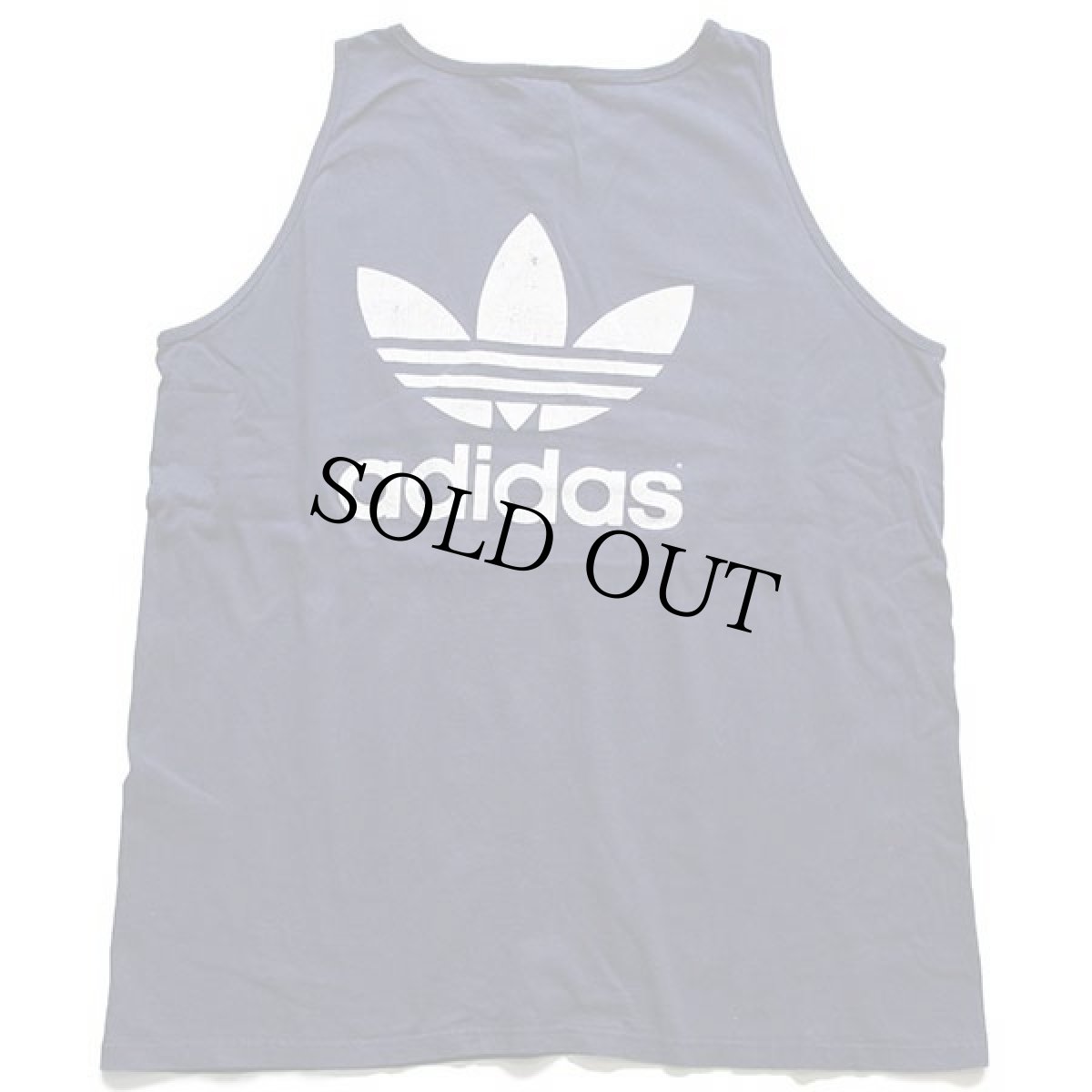 画像3: 90s USA製 adidasアディダス トレフォイル ビッグロゴ 両面ひび割れプリント コットン タンクトップ 紺 XL (3)