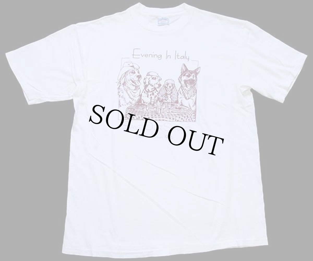 画像2: 90s USA製 Evening In Italy SAVE OUR STRAYS ドッグ 両面プリント アート コットンTシャツ 白 XL (2)