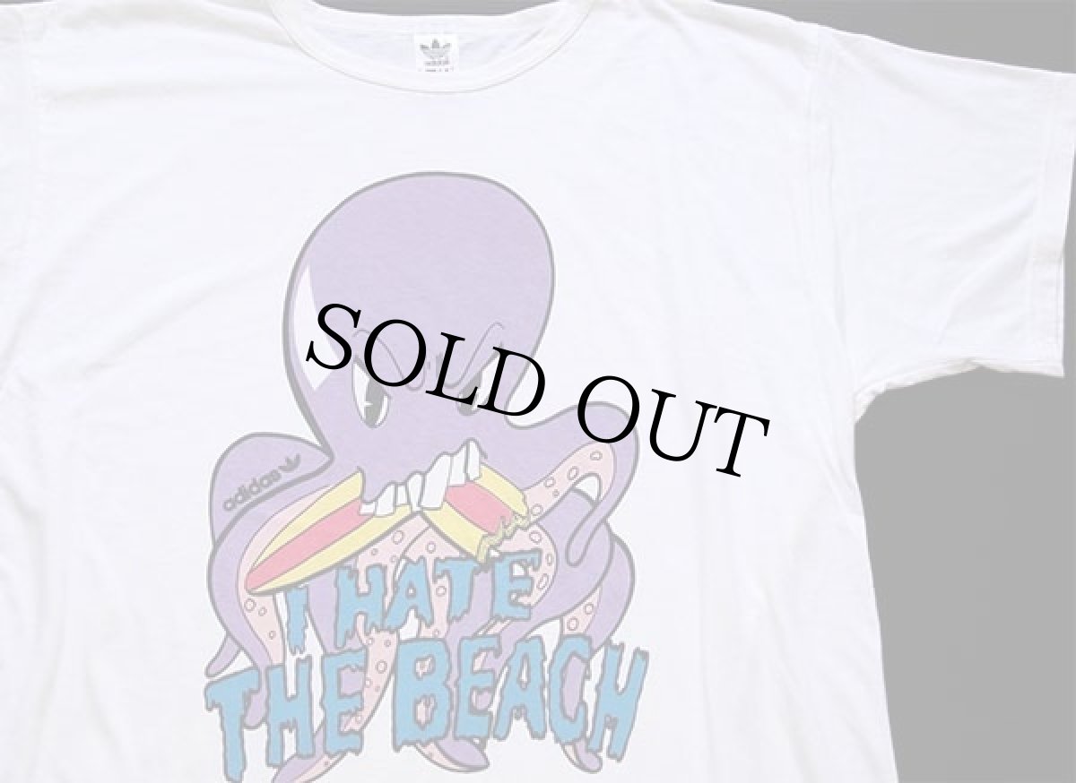 画像1: ギリシャ製 adidasアディダス I HATE THE BEACH モンスター Tシャツ オフホワイト (1)