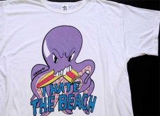 画像1: ギリシャ製 adidasアディダス I HATE THE BEACH モンスター Tシャツ オフホワイト (1)