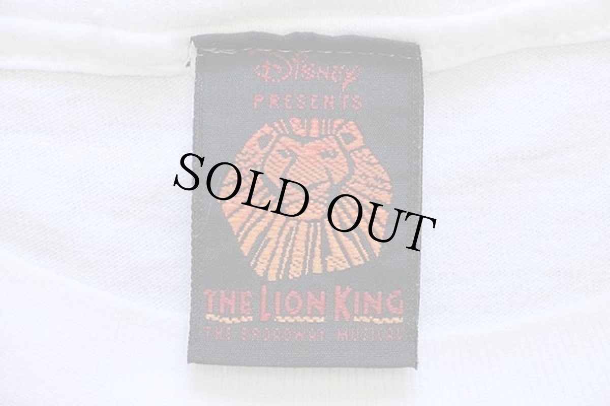 画像4: 90s USA製 Disneyディズニー THE LION KING ライオンキング THE BROADWAY MUSICAL 両面プリント コットンTシャツ 生成り L (4)