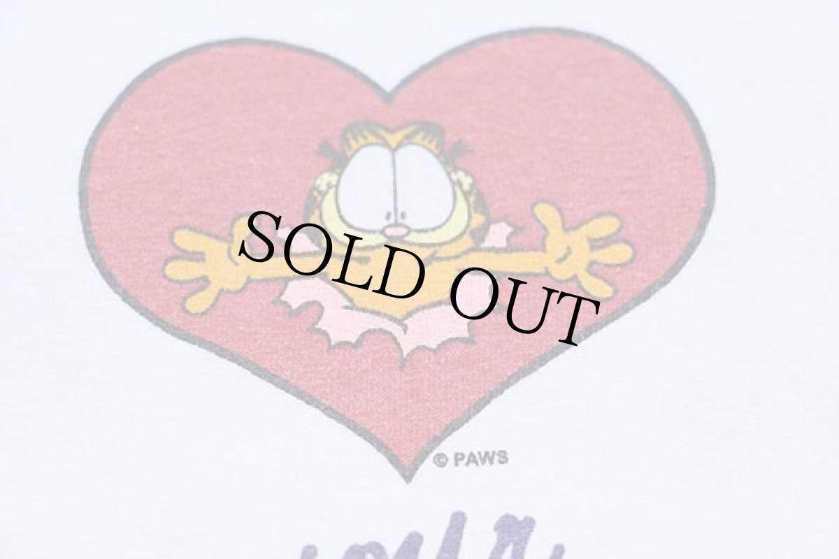 画像5: 00s Garfieldガーフィールド Financial Aid Officer USA Funds 両面プリント コットンTシャツ 白 XL (5)