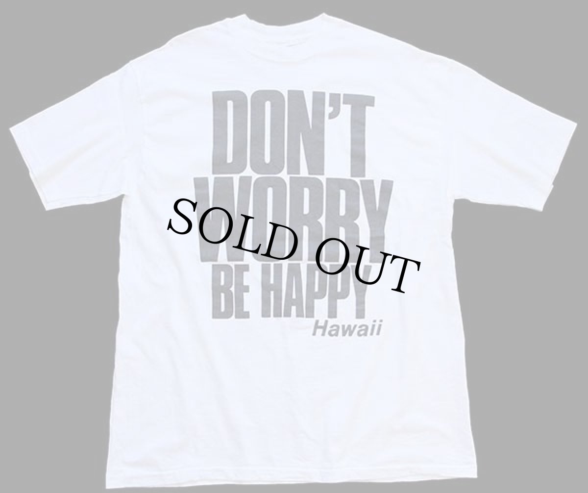画像2: 90s USA製 Hanes DON'T WORRY BE HAPPY Hawaii メッセージ コットンTシャツ 白 XL (2)