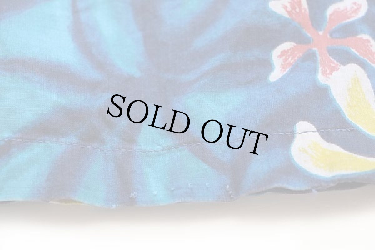 画像7: 60s ハワイ製 UNKNOWN フラワー柄 コットン アロハシャツ (7)