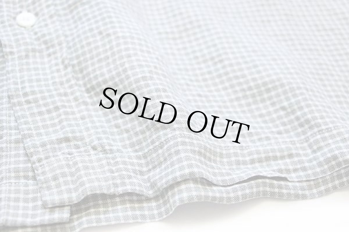 画像6: 00s Brooks Brothersブルックスブラザーズ チェック ボタンダウン 半袖 アイリッシュ リネンシャツ 緑×白 M (6)