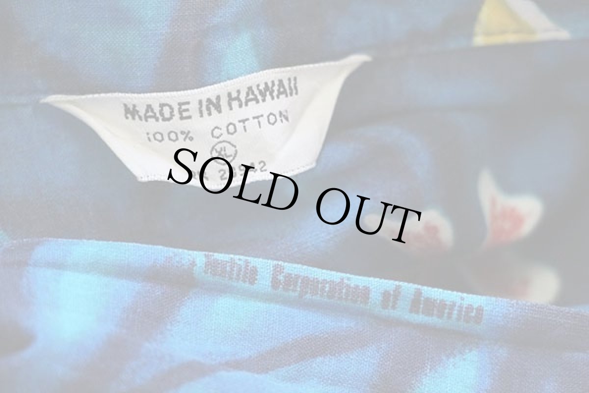 画像4: 60s ハワイ製 UNKNOWN フラワー柄 コットン アロハシャツ (4)