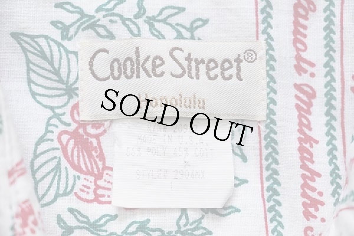 画像4: USA製 Cooke Street Mele Kalikimaka Hauoli Makahiki Hou クリスマス 総柄 染み込みプリント アロハシャツ 白 L (4)