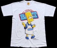 画像2: 90s The Simpsons シンプソンズ NO PROBLEMO BART バート コットンTシャツ 白 M (2)